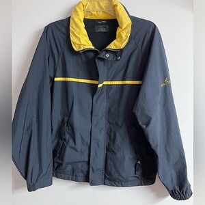 Nautica Men’s Windbreaker Jacket, XL, Navy Blue/Yellow, Full Front Zipper